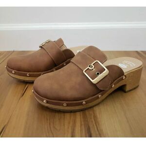Dr Scholl's Classic Clog Platform Honey Brown Women's sz 7.5 Sustainable Comfort